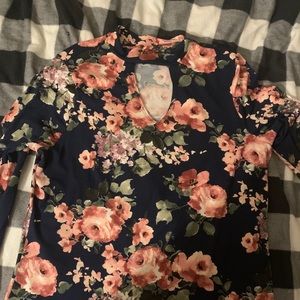 Floral choker shirt